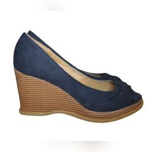 Lower East Side NWOT Black Suede Wedge Women's Size 7